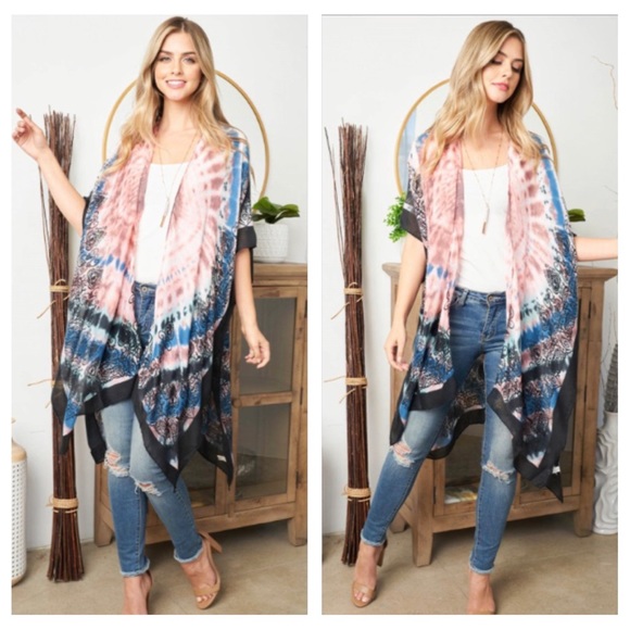Sweaters - Boho Beauty Swim Coverup Kimono Wrap Robe Cardigan Sleeves OSFM S-3XL